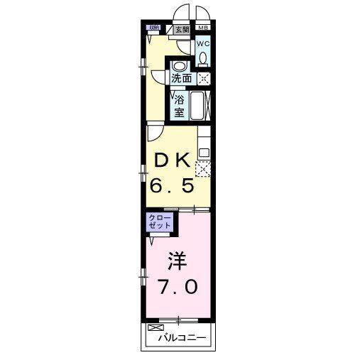 プレゼント ミューズ(1DK/3階)の間取り写真