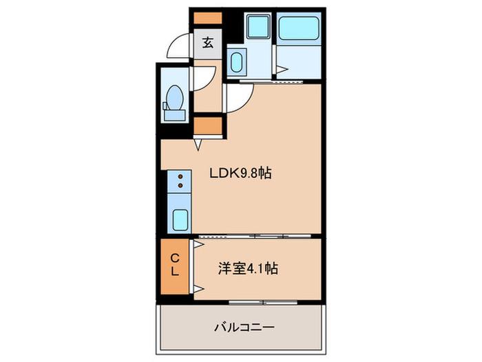 D-ROOM姪の浜3丁目(1LDK/2階)の間取り写真