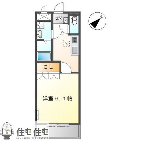 HERMITAGE(1K/1階)の間取り写真