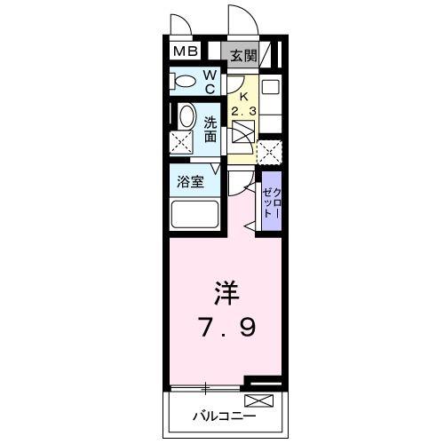 スタープロムナード(1K/1階)の間取り写真