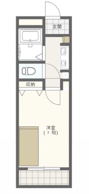 コーポアライ(1K/2階)の間取り写真