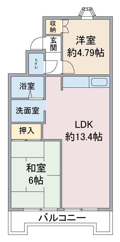 リバーサイドハーチャ(2LDK/2階)の間取り写真
