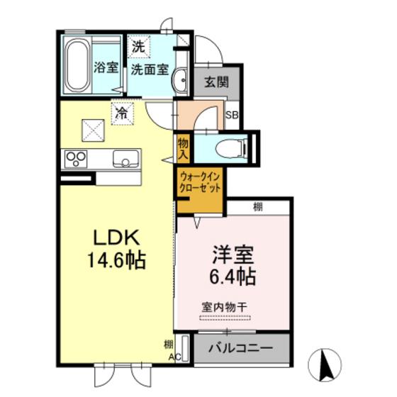 LA・MAISONA(1LDK/1階)の間取り写真
