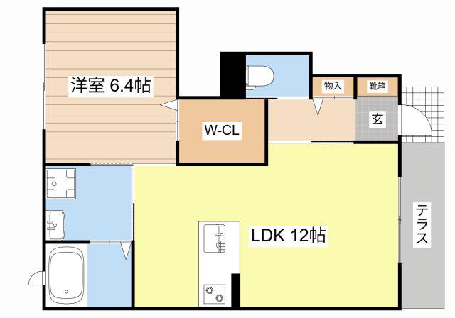 エイトタウン475(1LDK/1階)の間取り写真