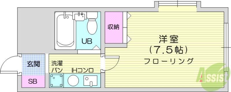 アゼリアコート福沢(1K/3階)の間取り写真