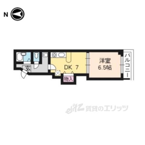 アブレスト今出川(1DK/6階)の間取り写真