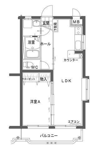 エスペランサII(1LDK/3階)の間取り写真