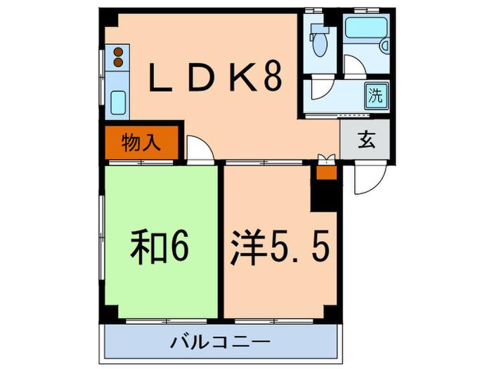 ファミールバビョン(2LDK/2階)の間取り写真