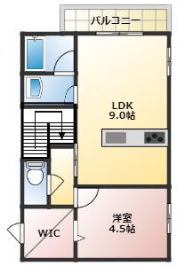 ルミウス大正II(1LDK/2階)の間取り写真