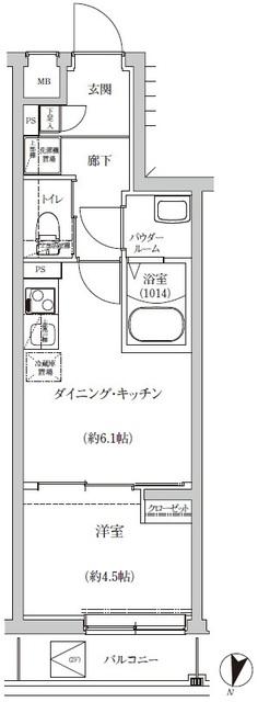 REGOLITH IKEGAMI(1DK/4階)の間取り写真