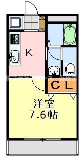 パールハイツ蘇我II(1K/2階)の間取り写真