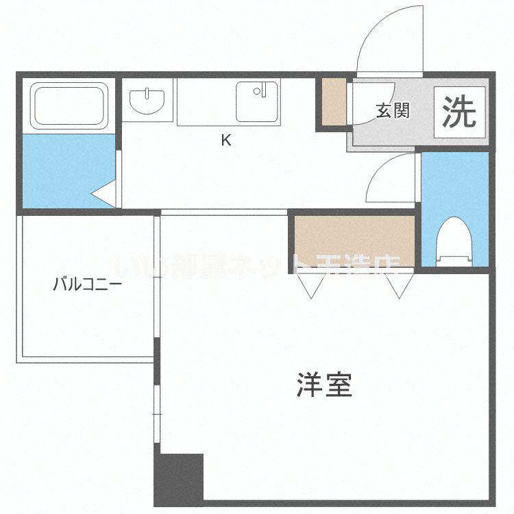 Mプラザ長堀(1K/4階)の間取り写真