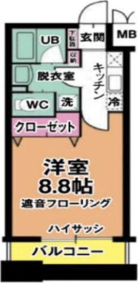 リビングステージ木町通(1K/7階)の間取り写真