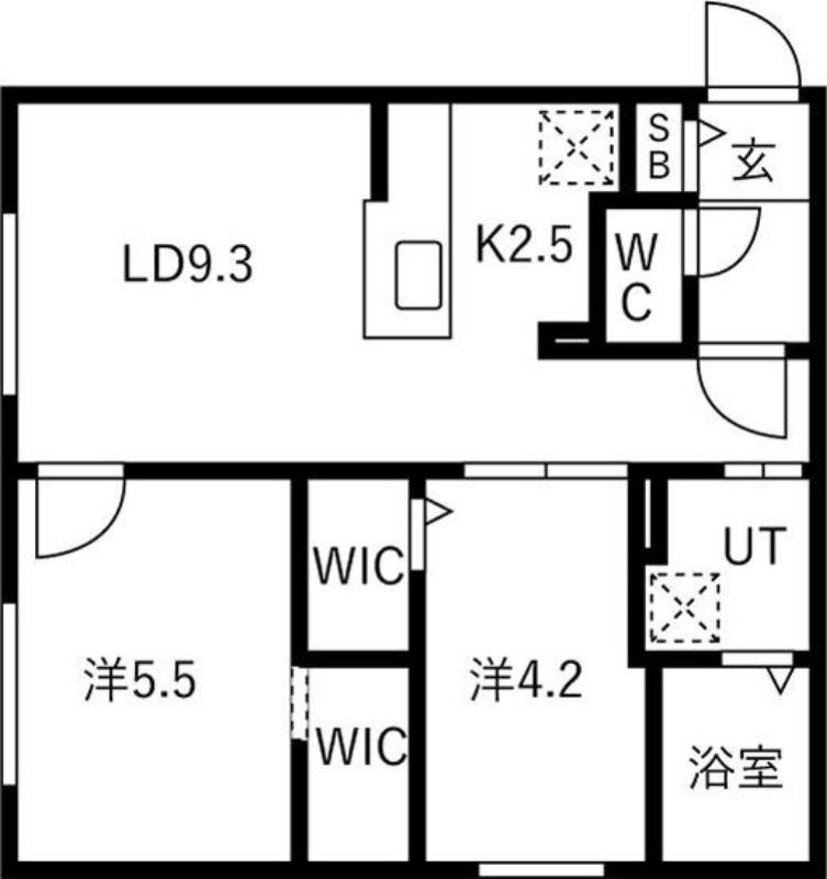 リコルドアーツ(2LDK/1階)の間取り写真