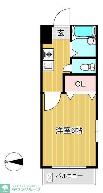 シャルマン草加駅前(1K/3階)の間取り写真