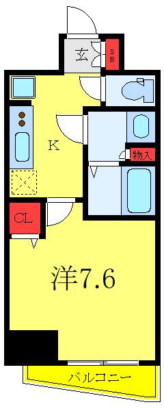KNOTS大山(1K/10階)の間取り写真
