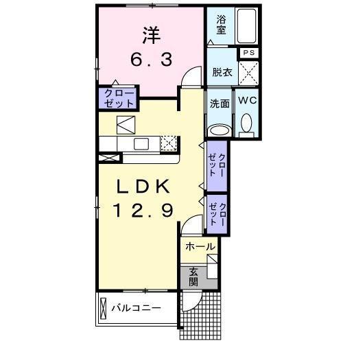 サンリットⅡ(1LDK/1階)の間取り写真