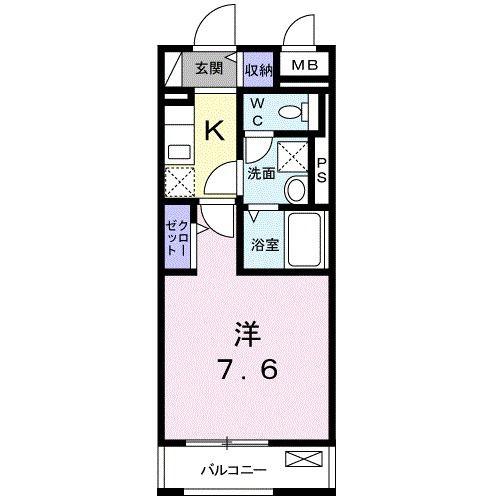 ヴィラージュ柴又(1K/5階)の間取り写真