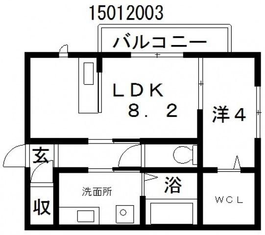 プランドールティワン(1LDK/2階)の間取り写真