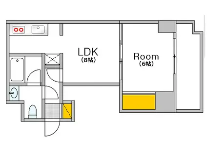 ハイネス住吉(1LDK/2階)の間取り写真