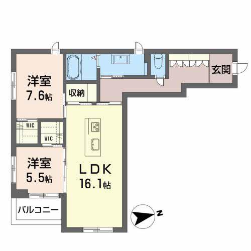 FORTRESS THE 連坊(2LDK/3階)の間取り写真