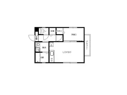 エルメゾン越路(1LDK/3階)の間取り写真