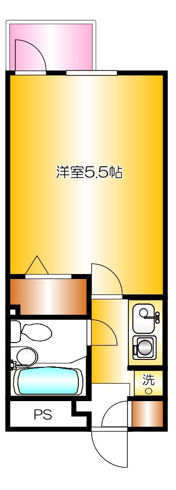 日神パレステージ宮崎台(1K/4階)の間取り写真