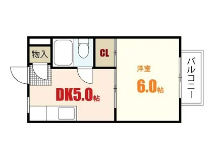 野地ハイツ(1DK/3階)の間取り写真