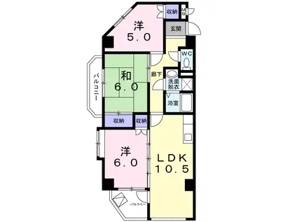 ロワール(3LDK/3階)の間取り写真