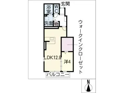 キャノン九反田B(1LDK/1階)の間取り写真