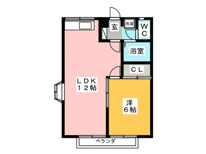 エステートピアFOOP(1LDK/2階)の間取り写真