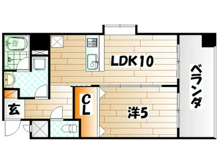 ラフィーネ金田(1LDK/4階)の間取り写真