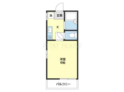 垣本ハイツIII(1K/1階)の間取り写真
