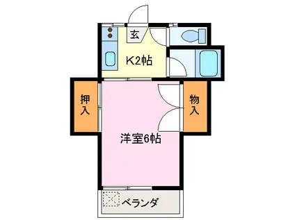 西村アパート(1K/3階)の間取り写真