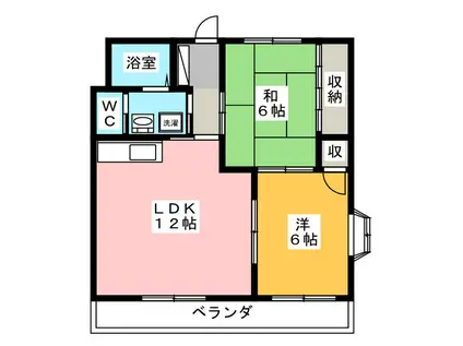 メゾンWAKABA(2LDK/3階)の間取り写真