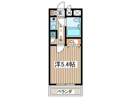 ライオンズプラザ平塚第2(1K/8階)の間取り写真
