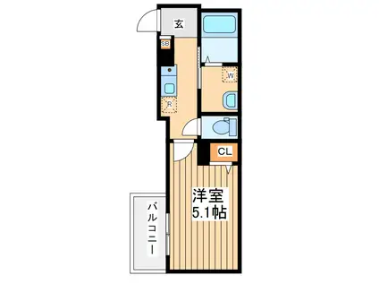 メルディア番田(1K/3階)の間取り写真