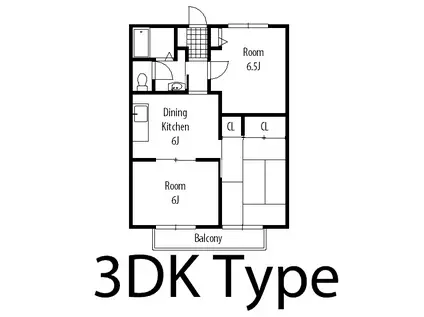 クレール剣崎(3DK/2階)の間取り写真