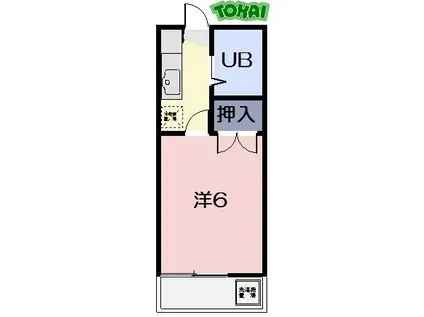 カレッジハウス PARTII(1K/1階)の間取り写真