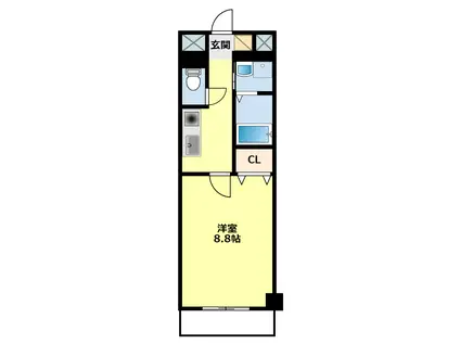 すまいる築山II(1K/1階)の間取り写真