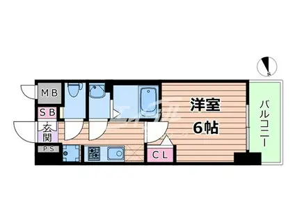 プレサンス野江内代ペルティエ(1K/11階)の間取り写真