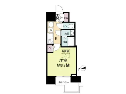 セレニテ難波プリエ(1K/3階)の間取り写真