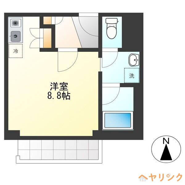 レジデンスシェーンブルン(ワンルーム/1階)の間取り写真