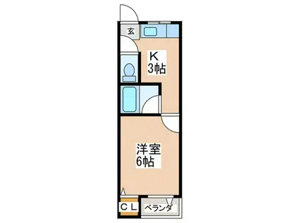 富士マンション(1K/3階)の間取り写真