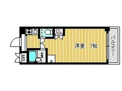 サニーパレス白川台(ワンルーム/4階)の間取り写真