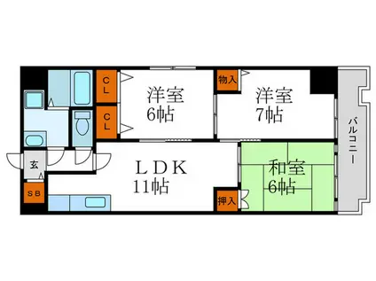 ミル ウインドウ(3LDK/2階)の間取り写真