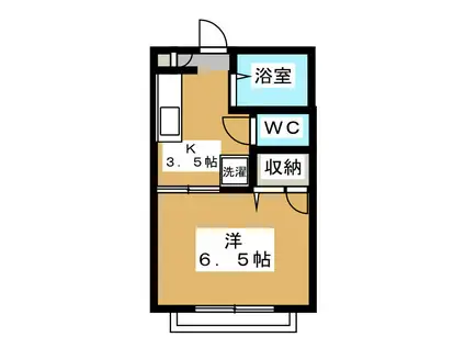 パークハウス(1K/1階)の間取り写真