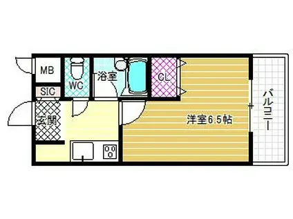 GRAND EXCEL 天美(1K/2階)の間取り写真