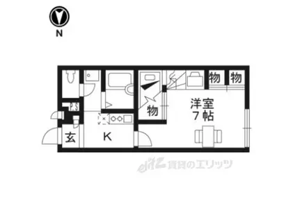 レオパレス利右衛門(1K/1階)の間取り写真