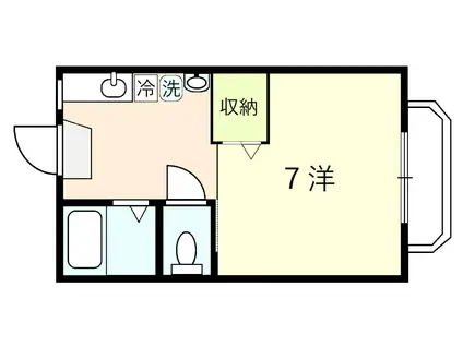 サンティールI(1K/1階)の間取り写真